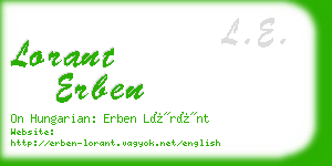 lorant erben business card